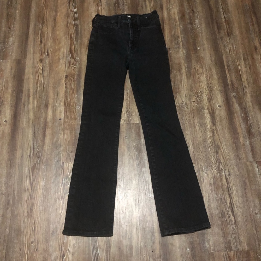 Madewell Mid Rise Kick Out Jeans Women's 25/29 in Black Rinse Wash Denim